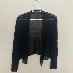 Eileen Fisher Hemp Blend Black Cardigan Bolero Size M